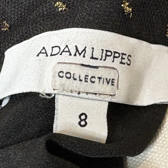 Adam Lippes Sheer Ruffle Top Black Gold Tiered Ruffle Blouse Womens Size 8 - Picture 11 of 12